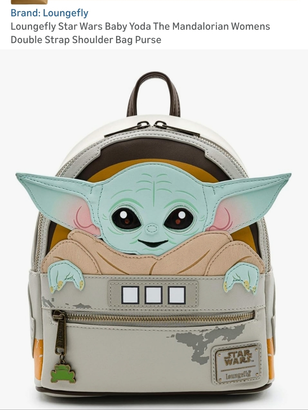 Loungefly Beige and Mint Baby Yoda (Grogu) Mini Backpack